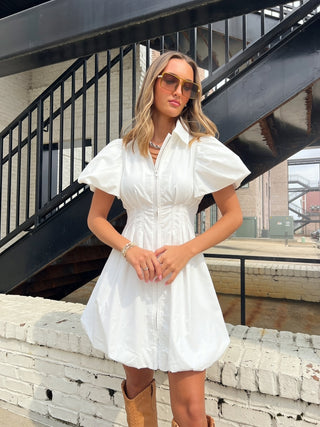 OLIVACEOUS | The Sadie Zip Dress White