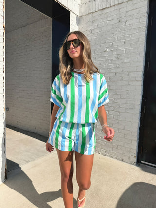 ENTRO Seaside Stripe Matching Set, striped two piece set