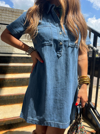 Z Supply | Authentic Denim Mini Dress Medium Indigo