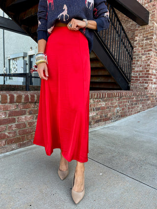 Z Supply | Northpointe Midi Skirt Festive Red