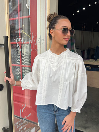 Carmena Lace Trim Top