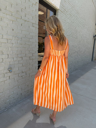Sunset Stroll Stripe Midi Dress