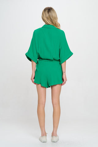 Meet Me In Santorini | Jade Island Shirt Romper