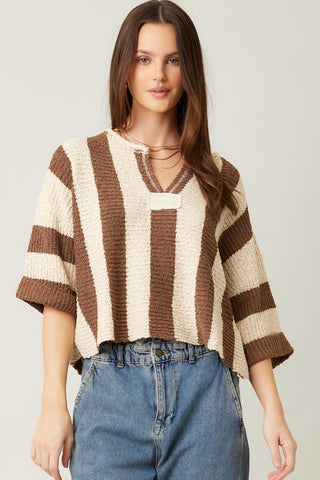 The Walker Knit Brown Stripe