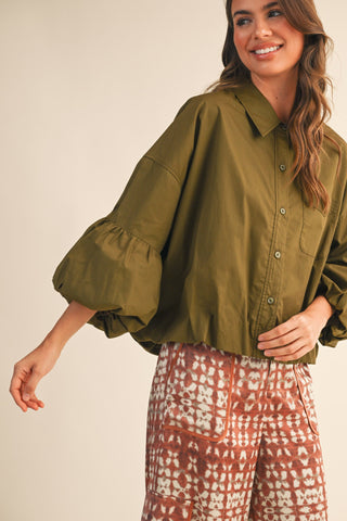 &Merci | Payten Bubble Blouse Olive