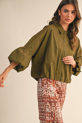 &Merci | Payten Bubble Blouse Olive