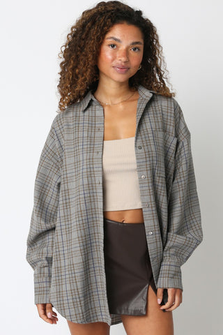 Olivaceous | Sonia Checkered Shirt Brown Blue