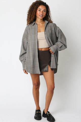 Olivaceous | Sonia Checkered Shirt Brown Blue