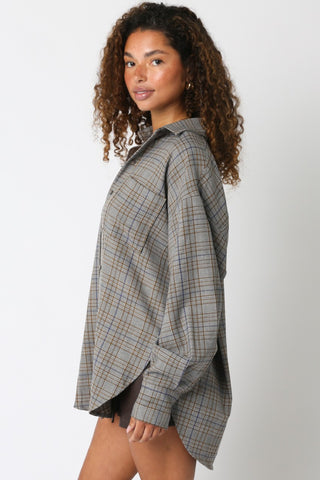Olivaceous | Sonia Checkered Shirt Brown Blue