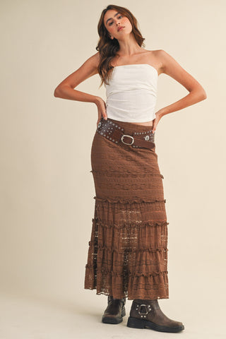 &Merci | Selena Mermaid Midi Skirt Mocha Brown