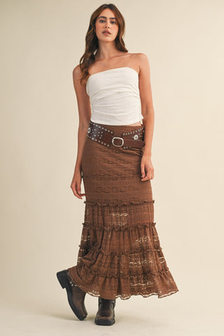 &Merci | Selena Mermaid Midi Skirt Mocha Brown