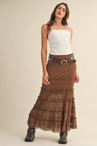 &Merci | Selena Mermaid Midi Skirt Mocha Brown