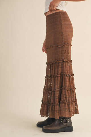 &Merci | Selena Mermaid Midi Skirt Mocha Brown