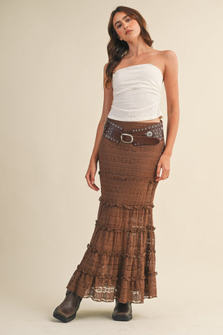 &Merci | Selena Mermaid Midi Skirt Mocha Brown