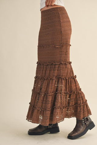 &Merci | Selena Mermaid Midi Skirt Mocha Brown