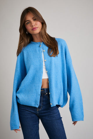 Le Lis | Ellie Crew Neck Cardigan Blue