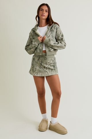 Le Lis | Blair Tree Camo Skort Sage Camo