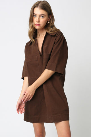 Olivaceous | Lily Pocket Dress Brown