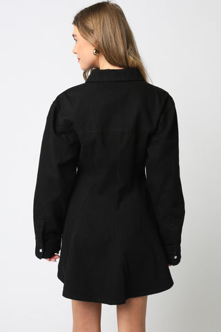 Olivaceous | Lea Button Dress Black