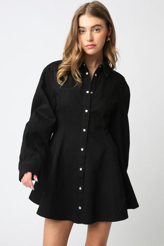 Olivaceous | Lea Button Dress Black