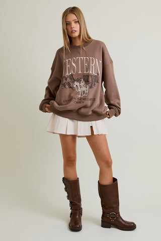 Le Lis | Cowboy Oversized Sweatshirt Mocha