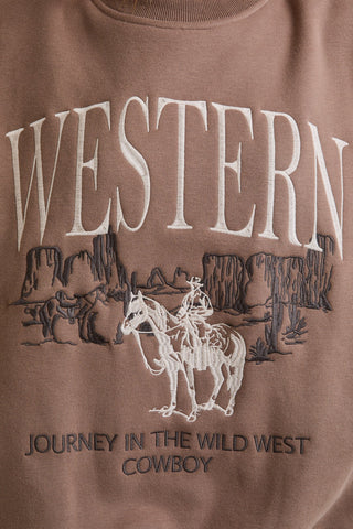 Le Lis | Cowboy Oversized Sweatshirt Mocha