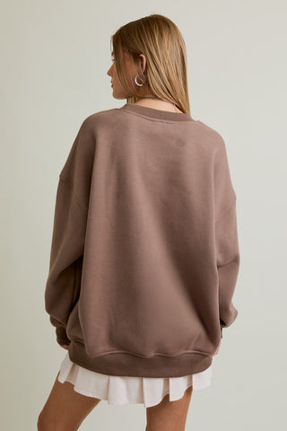 Le Lis | Cowboy Oversized Sweatshirt Mocha