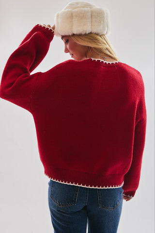 Le Lis | "Happy Holidays" Sweater Red