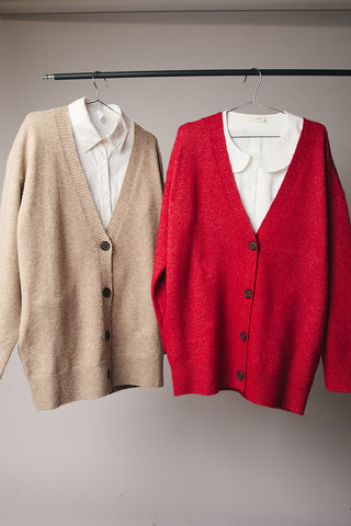 Le Lis | Callen Recycled Oversize Cardigan Red