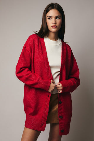 Le Lis | Callen Recycled Oversize Cardigan Red