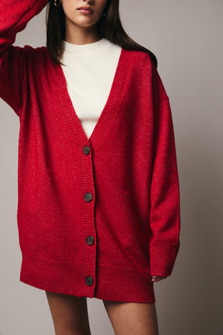 Le Lis | Callen Recycled Oversize Cardigan Red