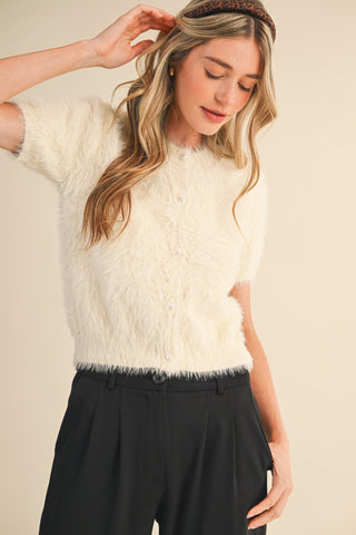 &Merci | Diane Mohair Sweater Cardigan Cream