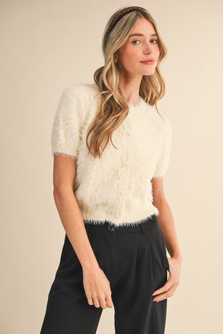 &Merci | Diane Mohair Sweater Cardigan Cream