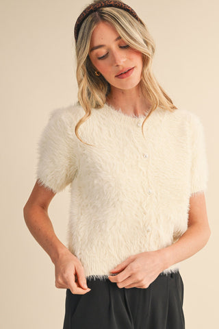 &Merci | Diane Mohair Sweater Cardigan Cream
