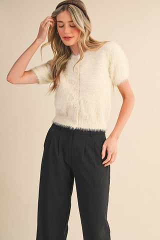 &Merci | Diane Mohair Sweater Cardigan Cream