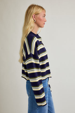 Le Lis | Brix Striped Button Cardigan Navy-Multi Stripe
