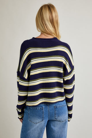 Le Lis | Brix Striped Button Cardigan Navy-Multi Stripe