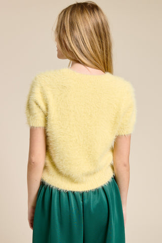 Mimosa | Zoe Fuzzy Short Sleeve Sweater Butter