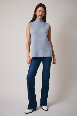 Sunday Edition | Mia High Neck Sleeveless Top Dusty Blue
