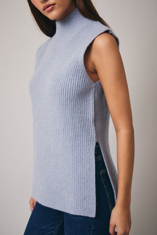 Sunday Edition | Mia High Neck Sleeveless Top Dusty Blue