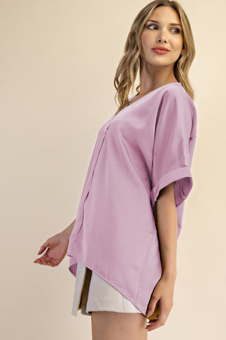 Glam | Zeliah V-Neck Blouse Lavender