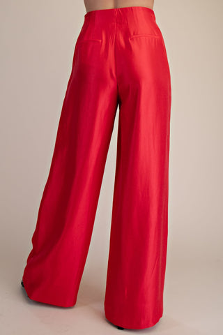 Glam | Azelle High-Waisted Wide Pants Red
