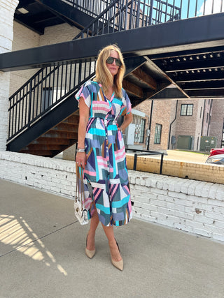 THML | The Mackenzie Mid Geo Dress