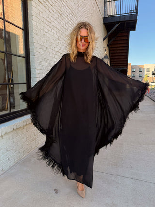 Adriana Feather Dress Black