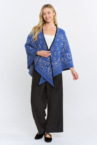 Taylor Bandana Kimono Cardigan Blue Multi
