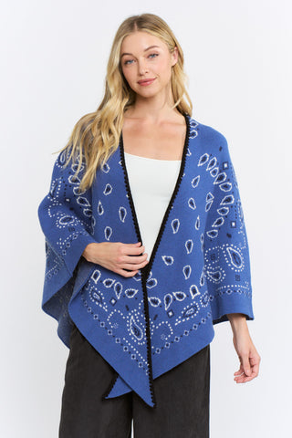 Taylor Bandana Kimono Cardigan Blue Multi