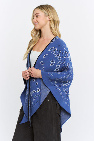 Taylor Bandana Kimono Cardigan Blue Multi