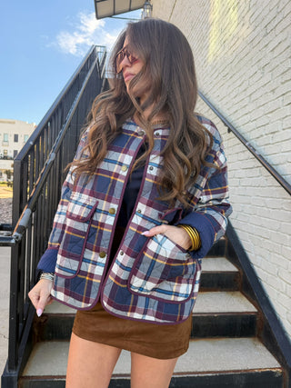 Penny Plaid Jacket Navy