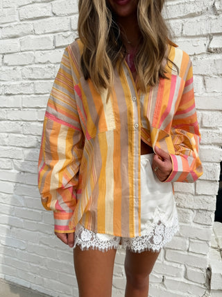 NEEDII | The Sunset Stripe Button Down