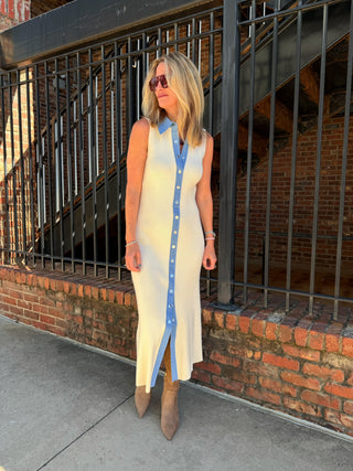 Jennifer Denim Knit Maxi Dress